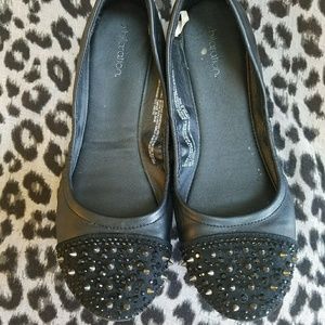 Black ballet flats with sparkles & spikes